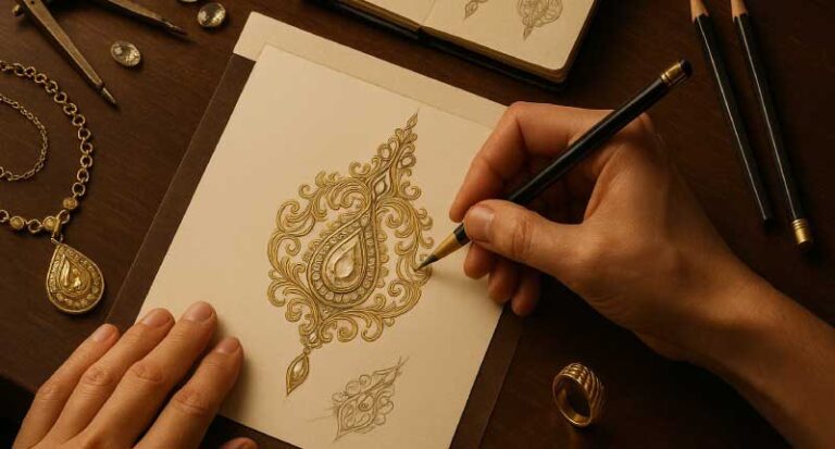 دوره طراحی دستی طلا و جواهر